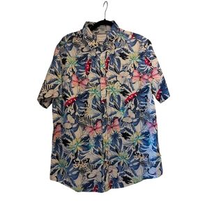 Denim & Flower Multicolor Tropical Men's Shirt XL Slim - Like New